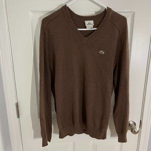 Lacoste V-neck Brown Sweater - sz 5 (M)